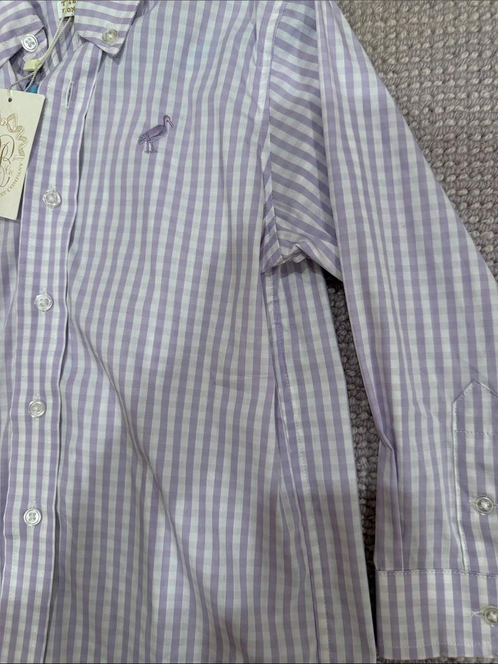 The Beaufort Bonnet Company Lilac & White Gingham Button-Down Shirt